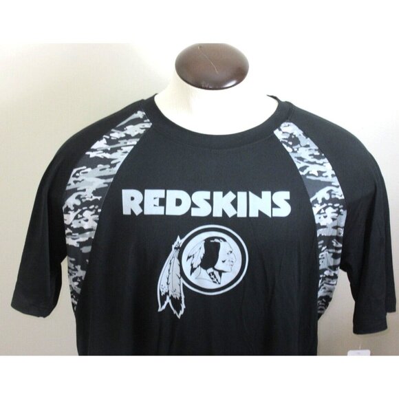 Washington Redskins NFL Team Apparel Men's SS Camo Shirt Black Grey NWT - Picture 2 of 5